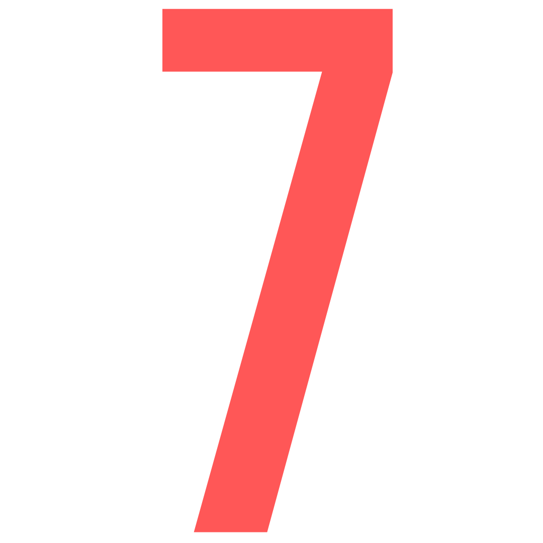 Image of number seven with transparent background