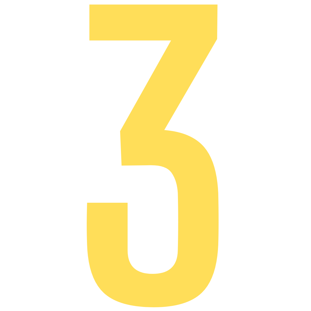 Image of number three with transparent background